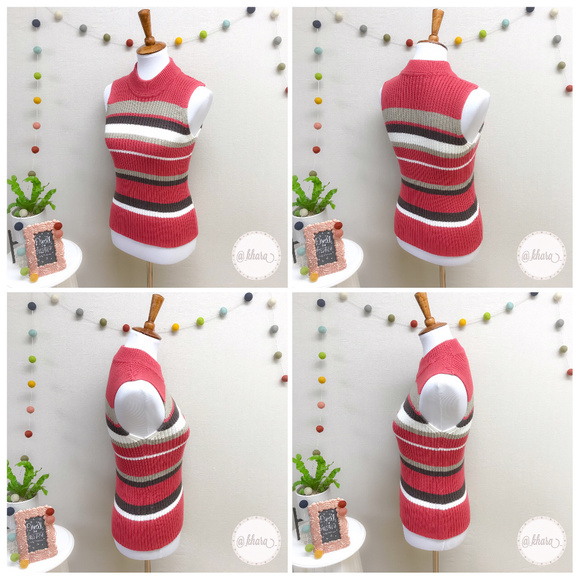 Stephanie Parks Pink Striped Sleeveless Sweater - Picture 4 of 7